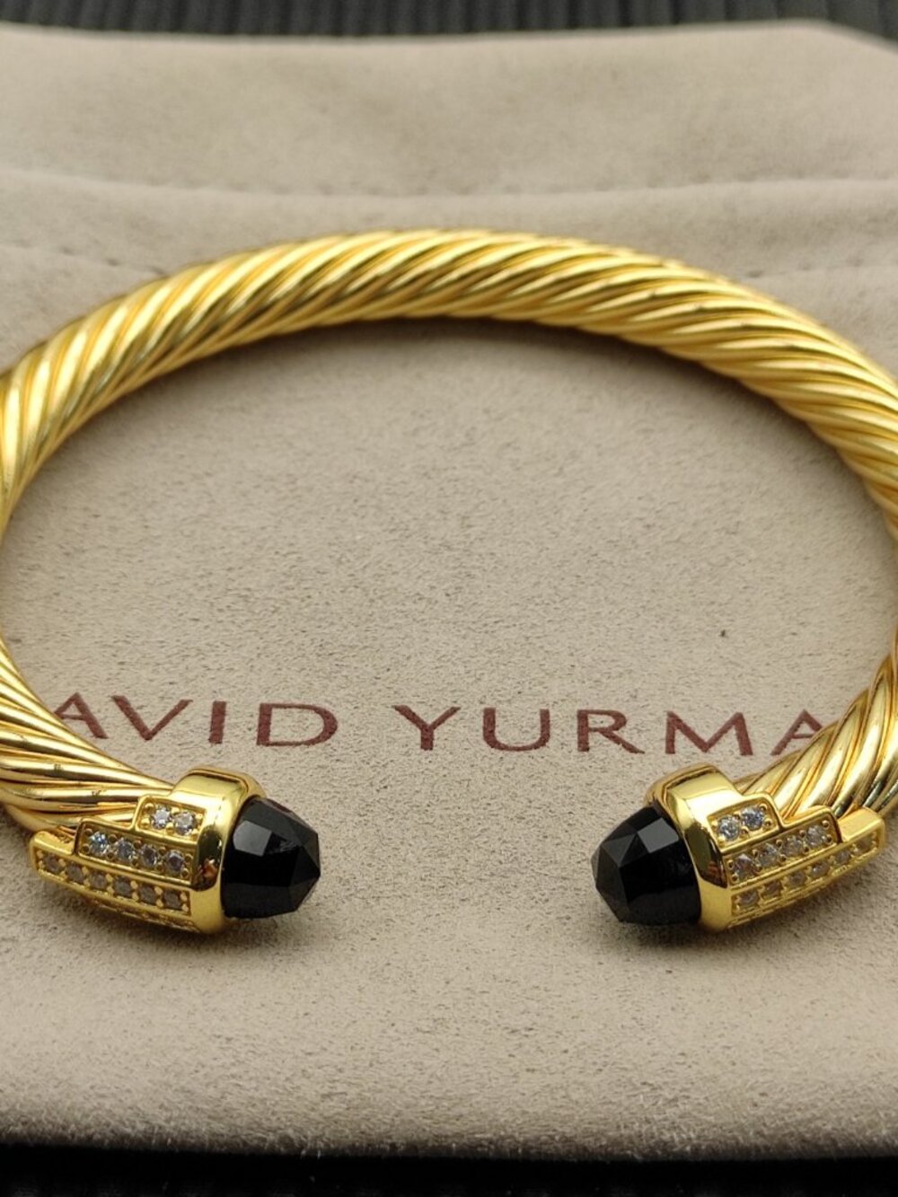 ♕David Yurman Gold 5-row diamond bracelet
